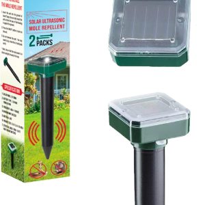 Costwise Group 2 Pack of Mole Repellent – Outdoor Solar Repeller Snake Trap for Garden Powered Insect Rodents, Vole, Gopher, and Deterrents Gardens
